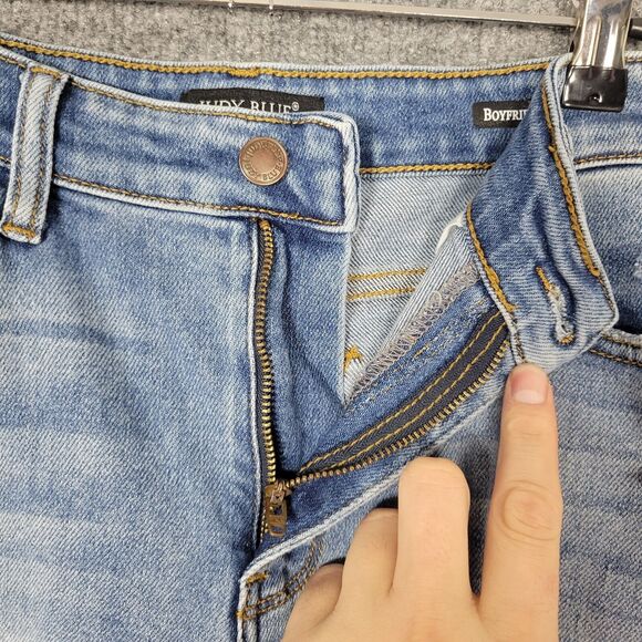 JUDY BLUE JB82170LT Boyfriend Fit Hi Rise Skinny Denim Blue Jeans SIZE 7 28 - Picture 4 of 13